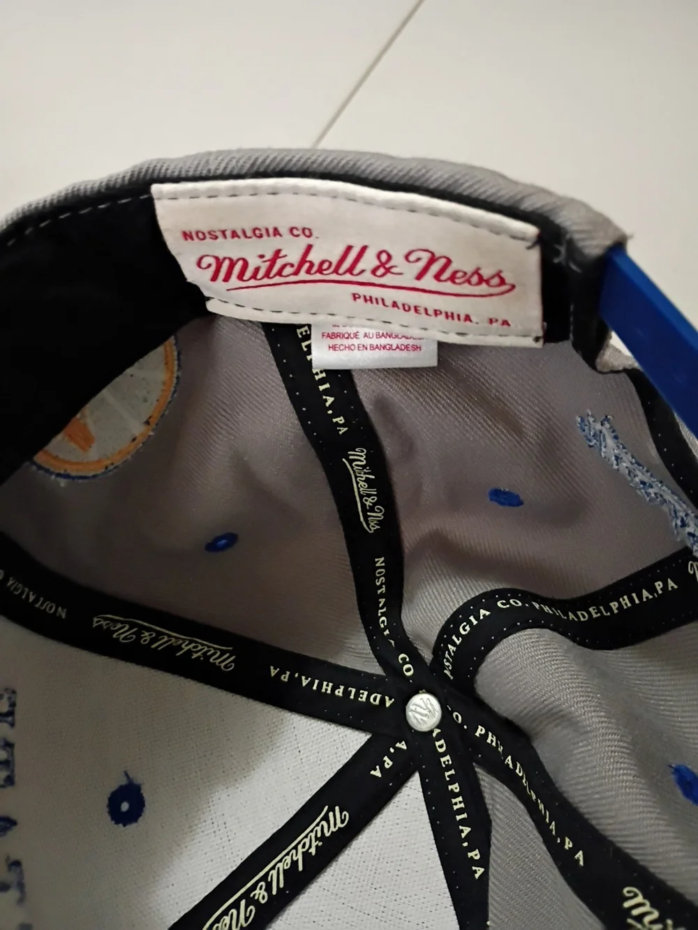 Golden State Warriors Grey and Blue Embroidered Snapback